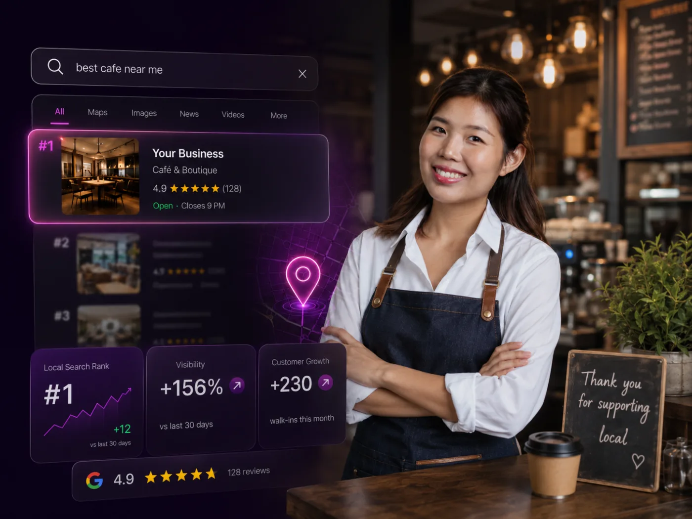 ธุรกิจหน้าร้านปรากฏเด่นบน Google Maps จากการยิง Local Search Ads — เพิ่ม Walk-in สายโทร และการขอเส้นทาง